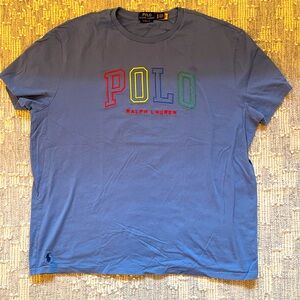 Polo by Ralph Lauren Blue Short-Sleeve Tee with Multicolor POLO Logo